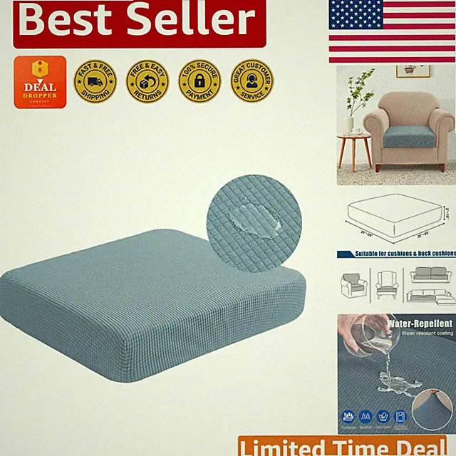 Soft Stretch Dusty Blue Cushion Covers - Water-Resistant Protection for Sofas