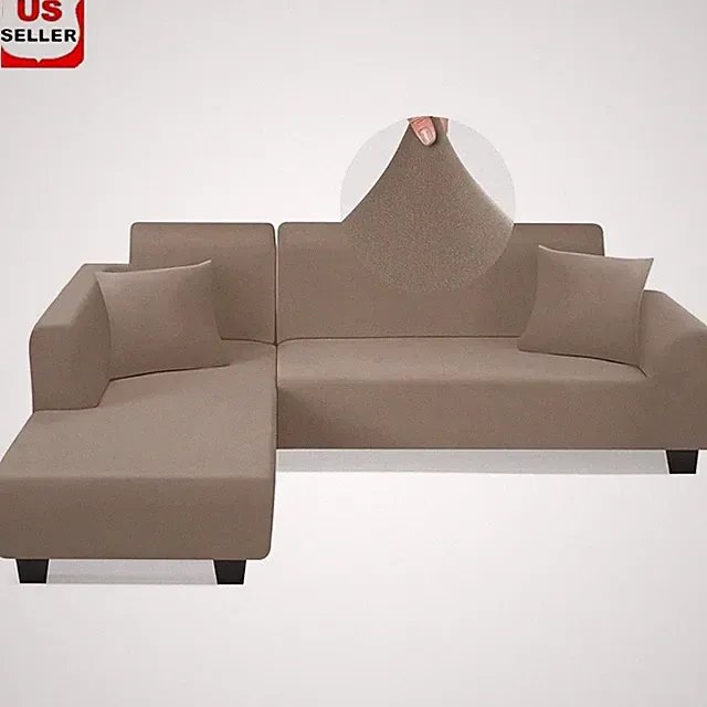 Soft Stretch L Shaped Sofa Cover Durable Slipcover Full Protection Easy Install