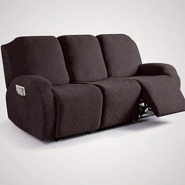 Soft Stretch Recliner Couch Cover, 3-Piece Set, Chocolate
