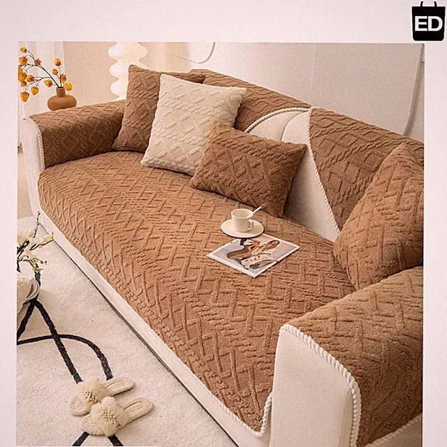 Soft Warm Non-Slip Sofa Slipcover for Pets and Kids - Geometric Design 28"x28"