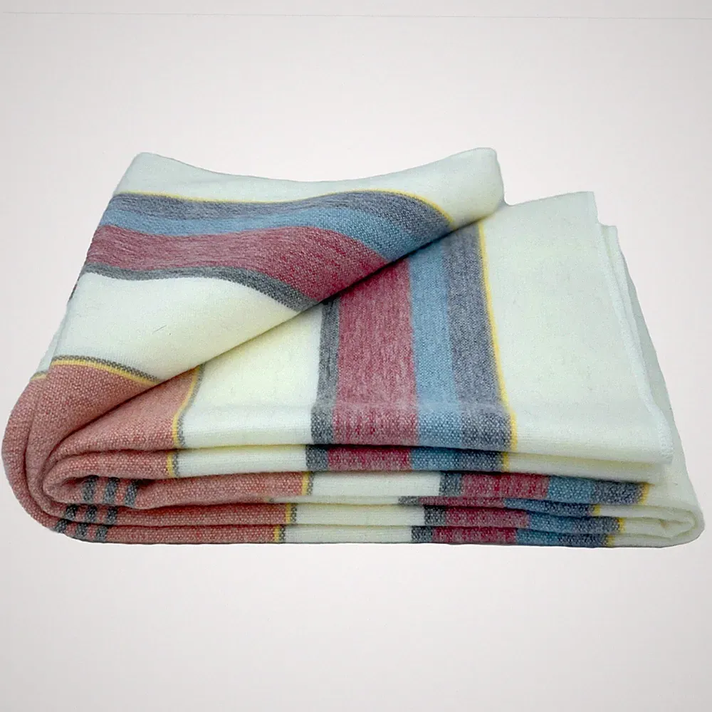 SOFT & WARM STRIPED ALPACA LLAMA WOOL BLANKET THROW 95"x63" QUEEN BED SOFA COUCH