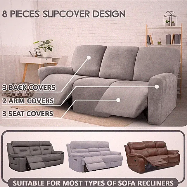 Soft Washable Furniture Protector - Light Grey