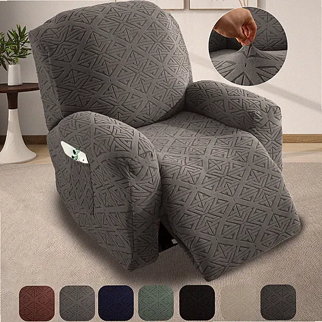 Soft Washable Recliner Chair Cover with Pocket Slipcover Strech Sofa Protector