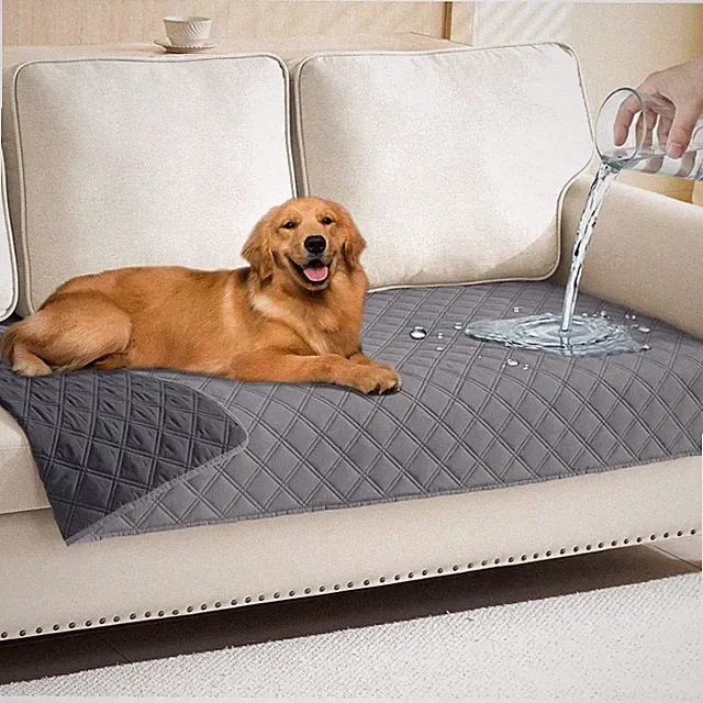 Soft, Washable Waterproof Pet Couch Cover 30x70 - Grey/Dark Grey Reversible