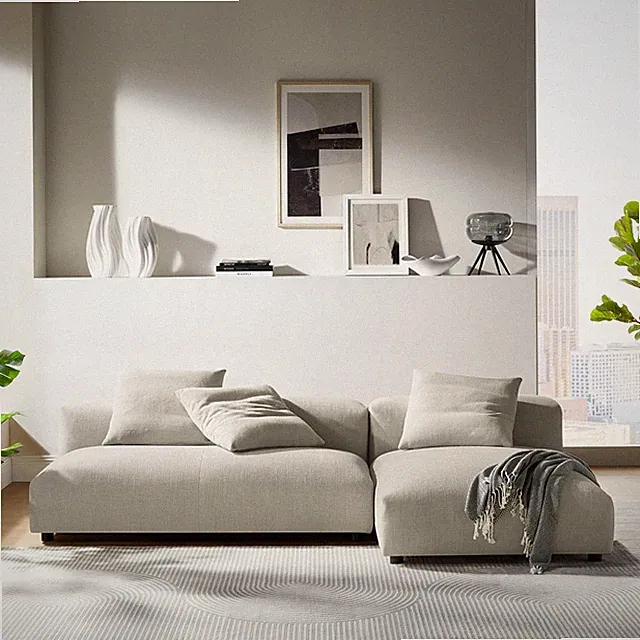 Solace 2-Piece Sectional Sofa With Chaise in Linen