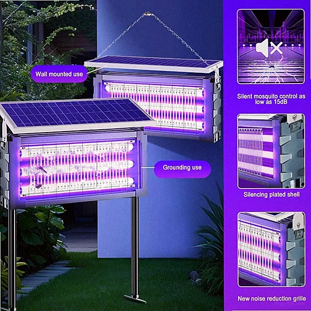 Solar Bug Zapper Outdoor, Waterproof Mosquito Zapper Outdoor Solar Powered,4500V