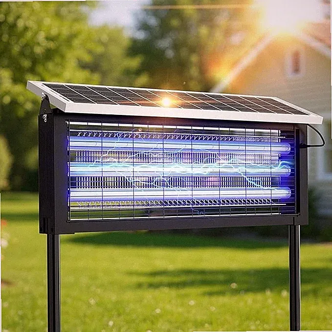 Solar Bug Zapper Outdoor, Wireless Portable Camping Mosquito Zapper 4500V For 35