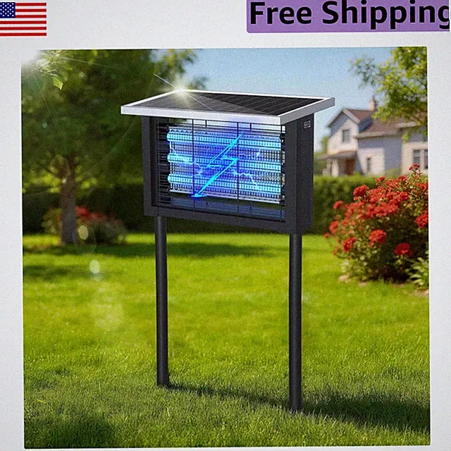 Solar Bug Zapper with 6000mAh Battery - Ultimate Outdoor Insect Control