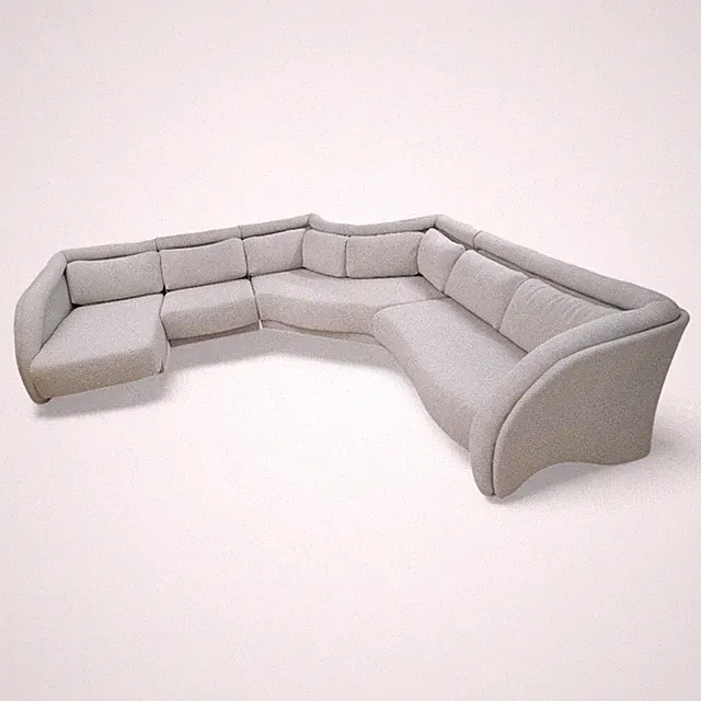 sold - Postmodern Sectional Sofa by Preview Newly Reupholstered