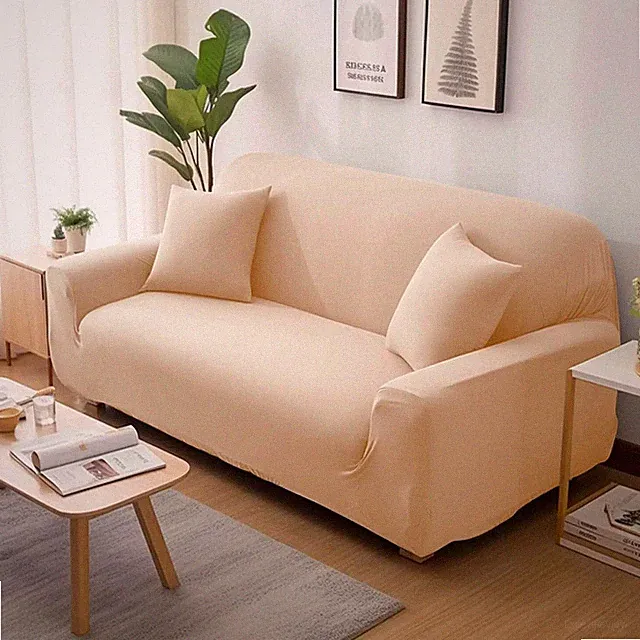 Solid Color Elastic Sofa Covers for Living Room Thicken Sectional Couch Cover