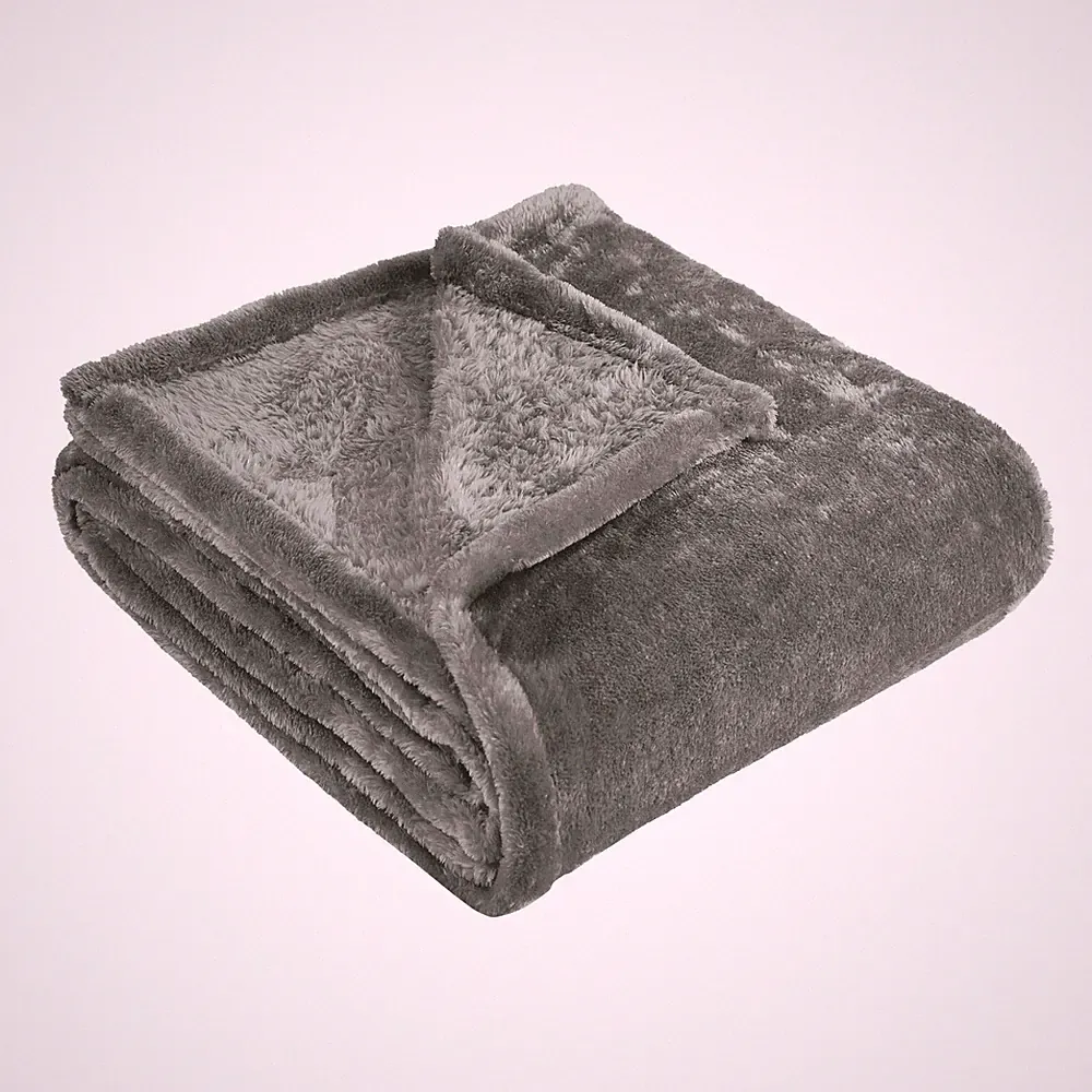 Solid Fleece Plush Medium Weight Fluffy Soft Blanket Or Sofa Bed Throw