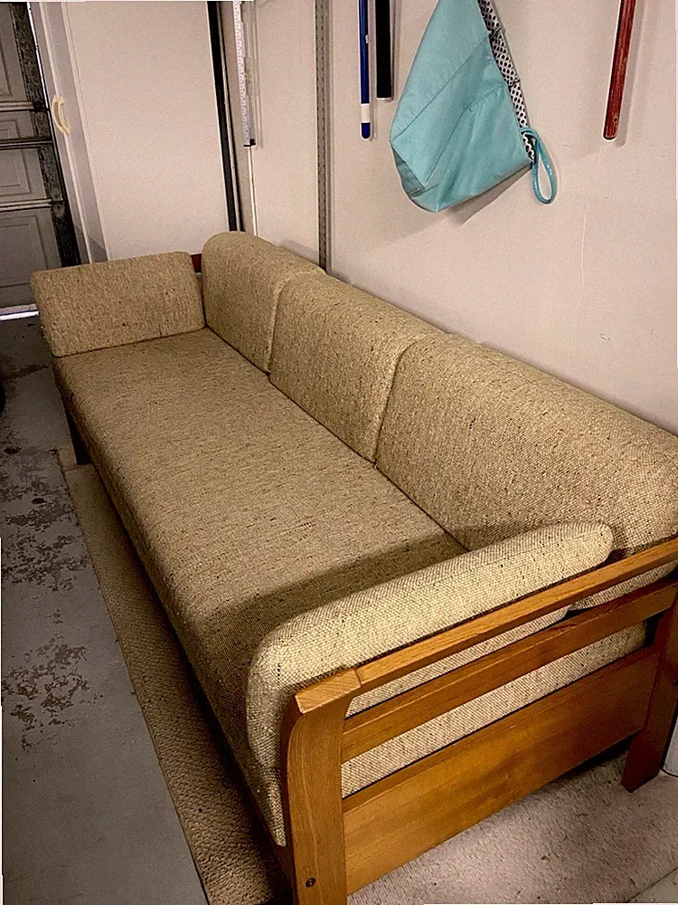 Solid Teak Frame Pull Out Sofa Bed