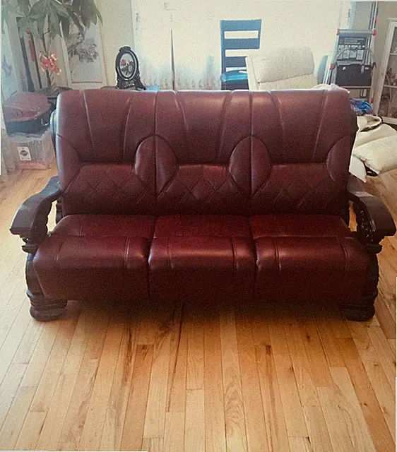 Solid wood sofa for 3 sets. L: 68" W: 30" H: 38"