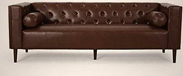 Solomon Deep Seated Tufted Sofa with Accent Pillows, Dark Brown/Espresso
