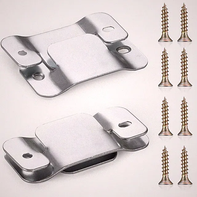 SONGTIY 4PCS Sectional Couch Connectors 3.7 * 1.8 * 0.08 Inch, Silver
