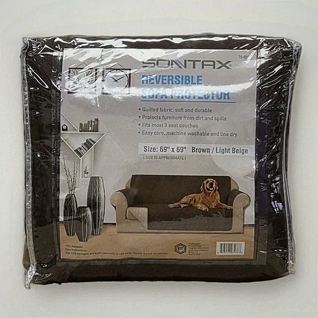 SONTAX Reversible Sofa Protector 69x69 Brown/Light Brown • Waterproof Furniture