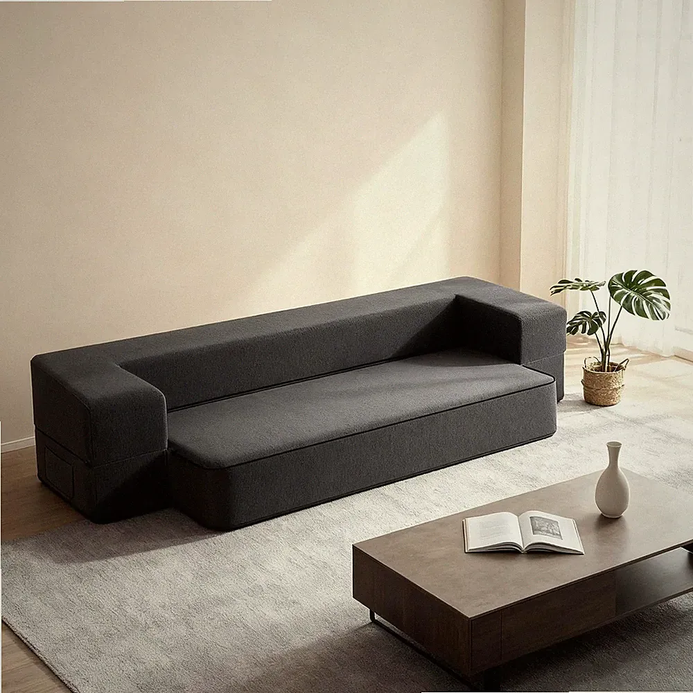 Space-Saving 8-Inch Folding Sofa Bed - Memory Foam Comfort for All Rooms