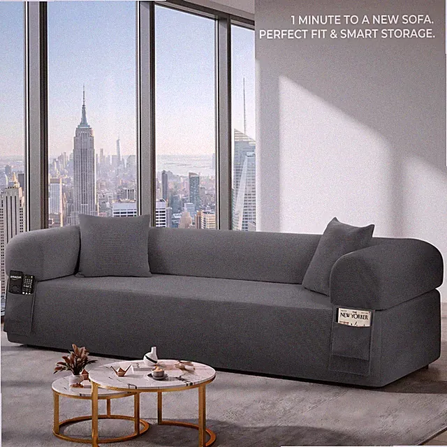 Spring Sofa w/ Storage & Pillows Pocketed High-Density Foam Couch Apartment