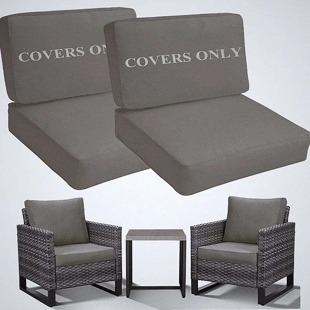Sqodok Patio Cushion Covers Replacement, Deep Seat Patio Cushions Cover Set o...