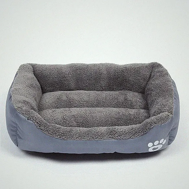 Square Dog Bed Plush Pet Sofa Bed Waterproof Cat Dog Cushion with Raised Sides