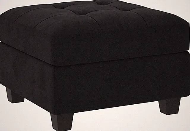 Square Ottoman Module for Modular Sectional Sleeper Sofa, Black