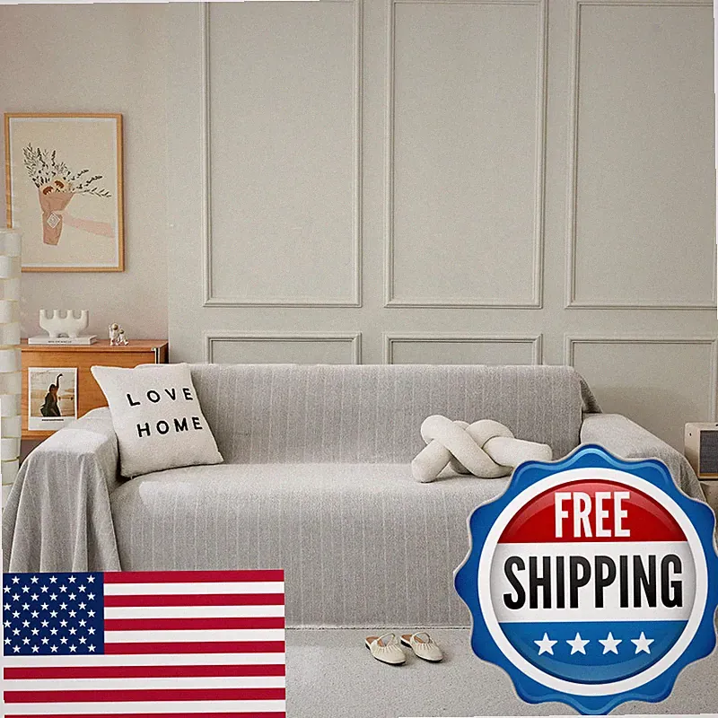 Stacypik Silver Gray Chenille Sofa Covers Herringbone Jacquard Sectional Couch
