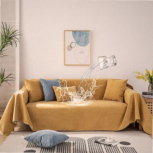 Stacypik Waterproof Mustard Couch Cover For Pets Non Slip Sofa Cover Waterproof