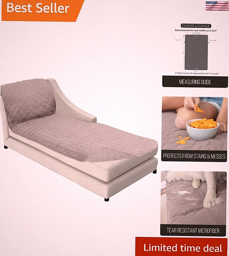 Stain and Tear Resistant Lounge Chaise Cover, 102x34 inch, Stylish Pet Protector