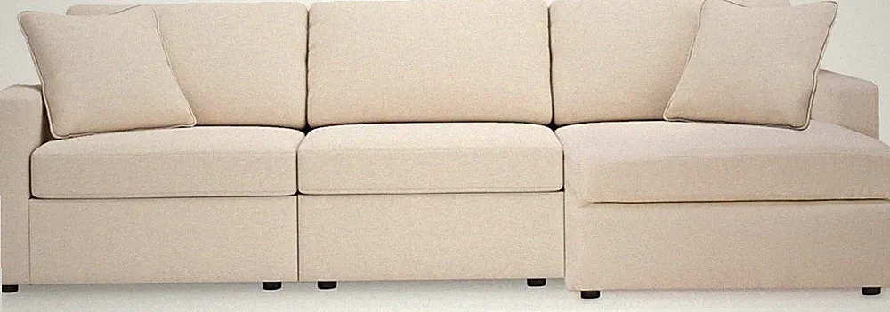 Stain-Resistant White 3-Piece Modern Sectional with Reversible Chaise