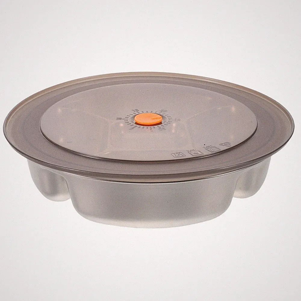 Stainless Steel Divided Plate: 5 Sections, Covered Dinner Plate for Adults