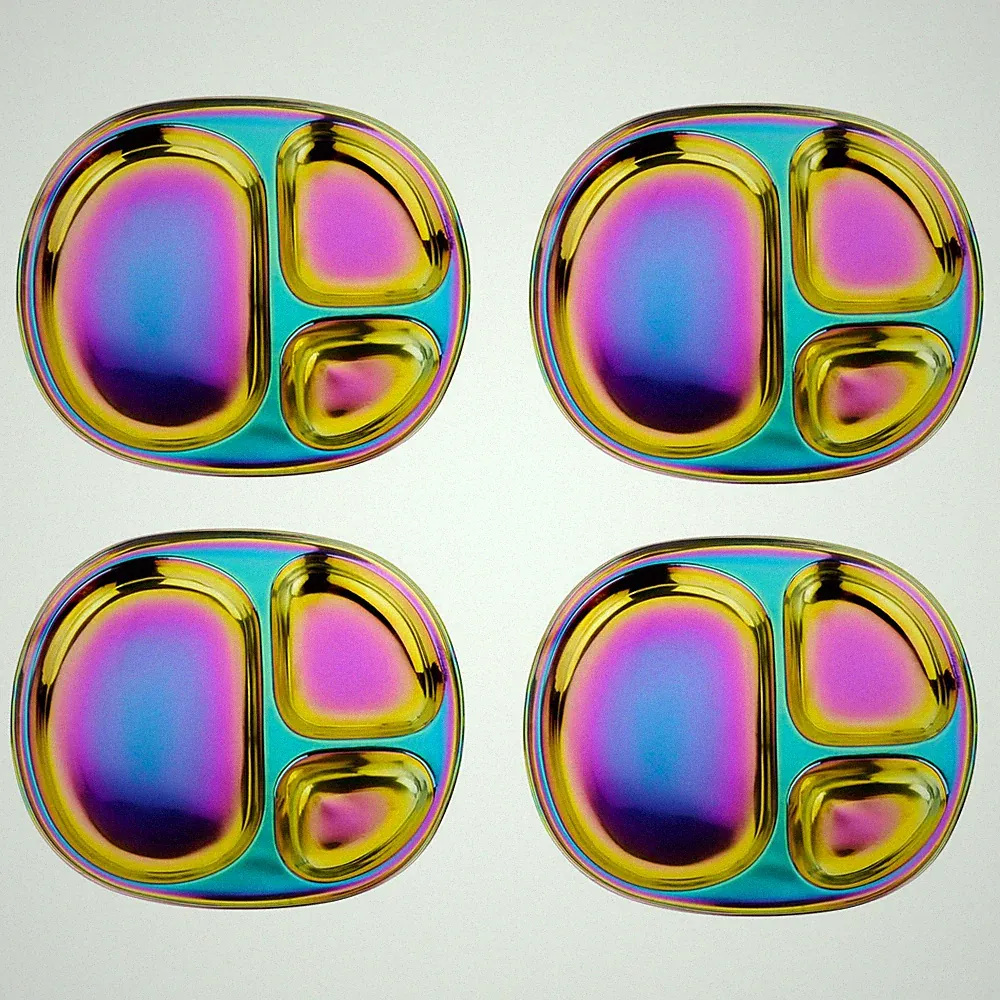 Stainless Steel Plates For Kids, Pediatrician Designed Colorful Divided Plate...