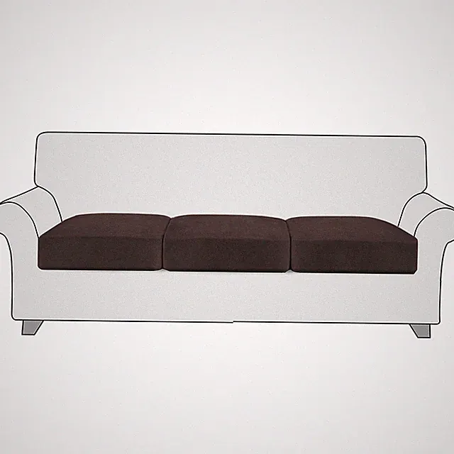 StangH Couch Cushion Covers 3 Pieces Stretch Regular 3 Sofa, *Brown