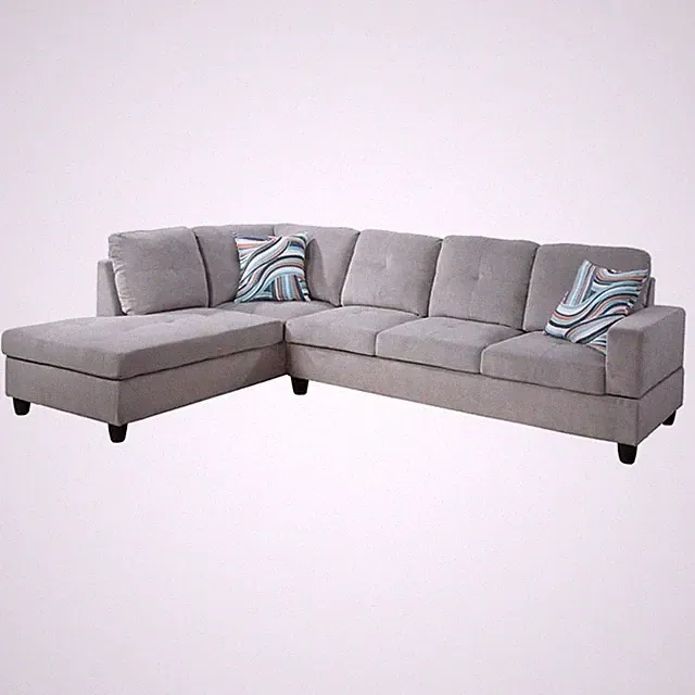 Star Home Living Corp Ben Fabric Left Sectional Sofa in Elephant Gray