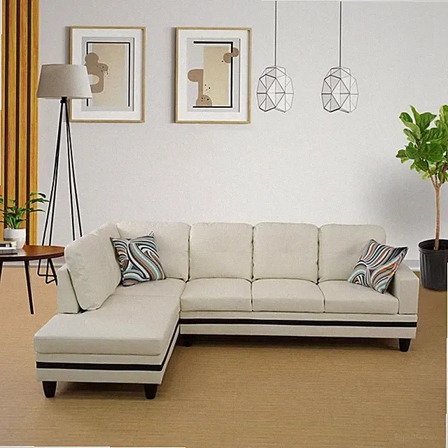 Star Home Living Corp Ben Faux Leather Left Sectional Sofa in White/Black