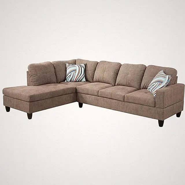 Star Home Living Corp Ben Lint Fabric Left Sectional Sofa in Cider Brown