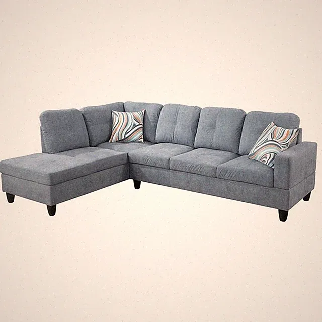 Star Home Living Corp Ben Lint Fabric Left Sectional Sofa in Flint Gray