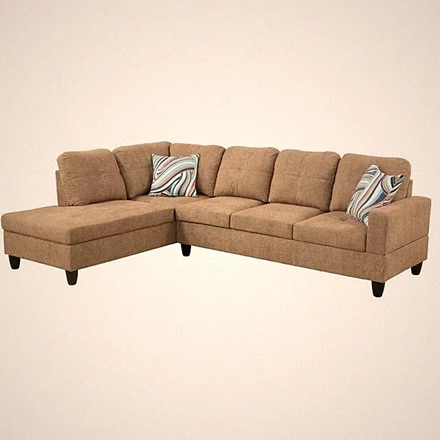 Star Home Living Corp Ben Lint Fabric Left Sectional Sofa in Latte