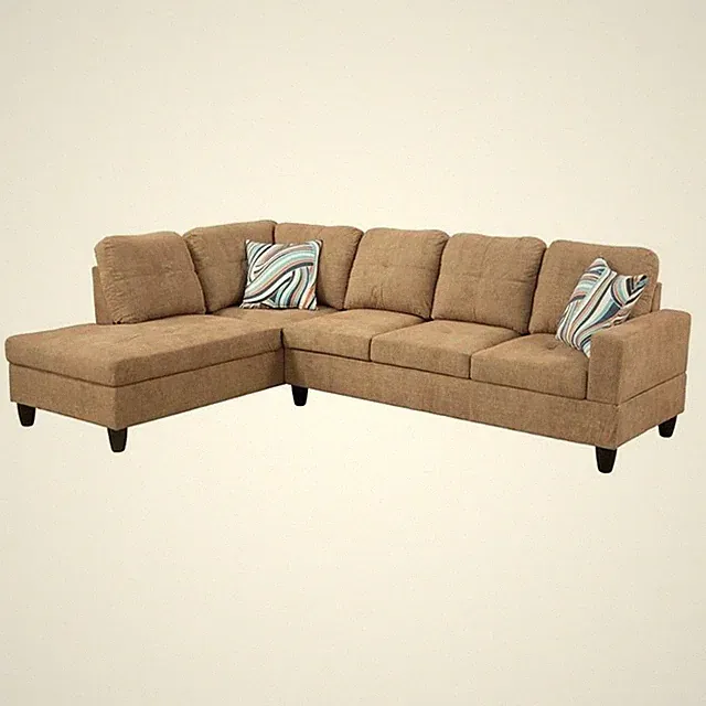 Star Home Living Corp Ben Lint Fabric Left Sectional Sofa in Latte