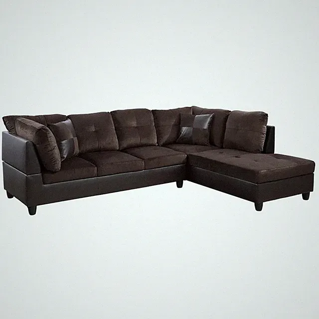 Star Home Living Corp Chris Fabric Right Facing Sectional in Chocolate