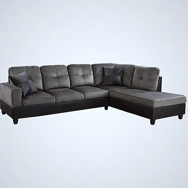 Star Home Living Corp Chris Fabric Right Facing Sectional in Taupe Gray