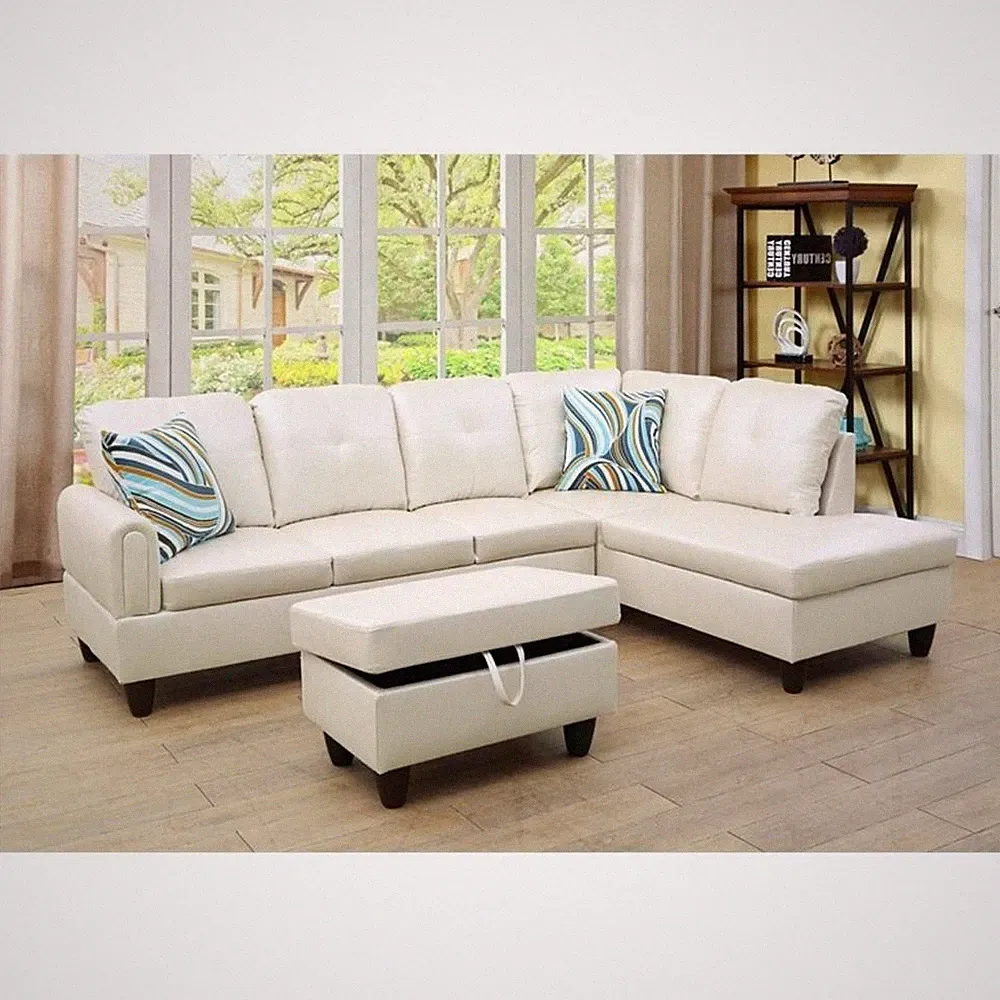 Star Home Living Off White 3PC Sectional w/ottoman