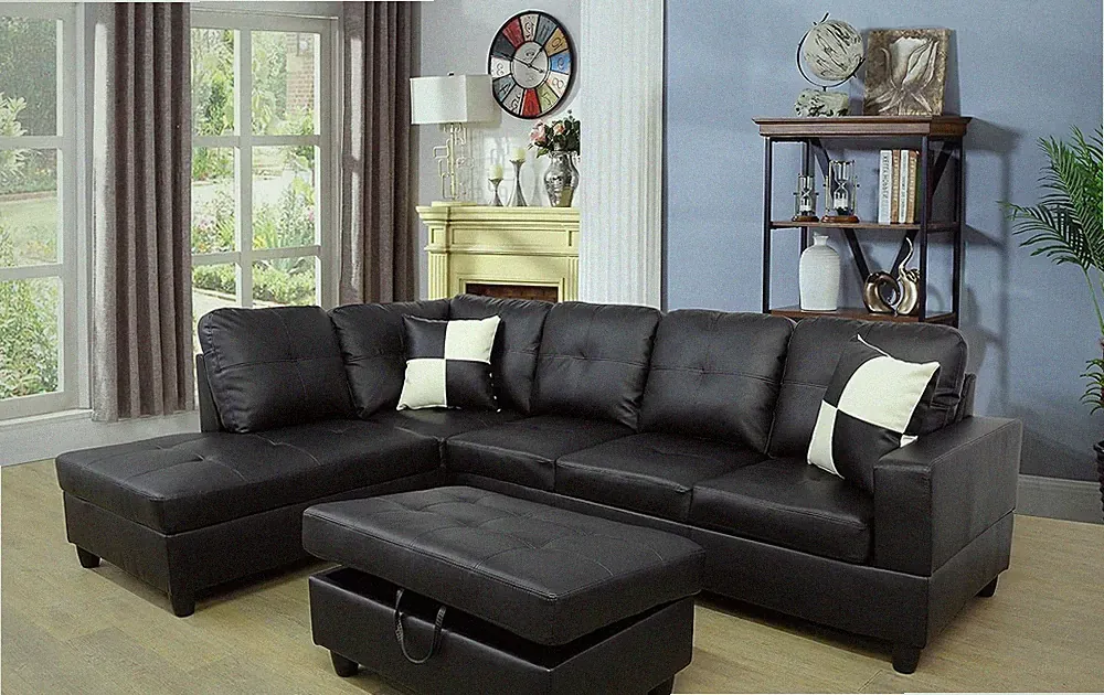Starhome Sectional Sofa Set W/Storage Ottoman