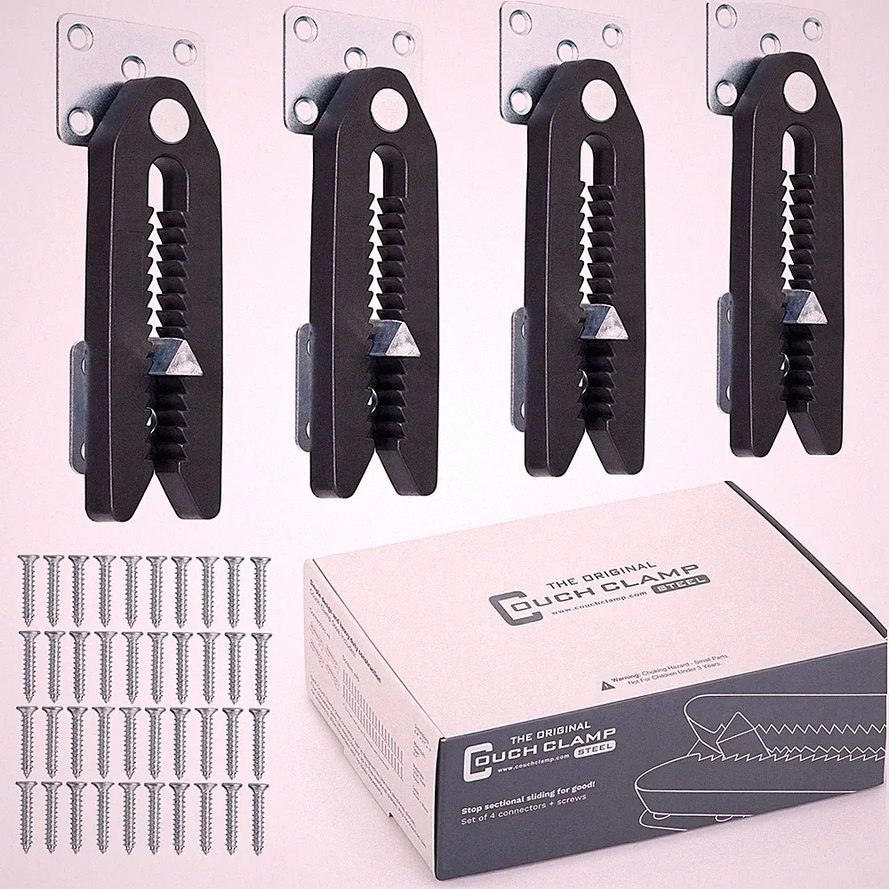Steel Non-Slip Sectional Connectors for Sliding Sofas, Adjustable Clips to Ke...
