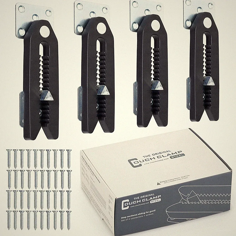 Steel Non-Slip Sectional Connectors for Sliding Sofas, Adjustable Clips to Ke...