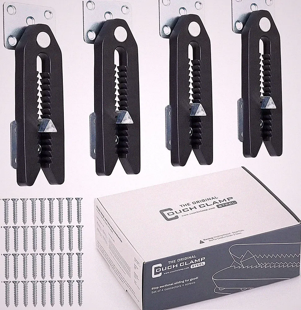 Steel Non-Slip Sectional Connectors for Sliding Sofas, Adjustable Clips to Keep