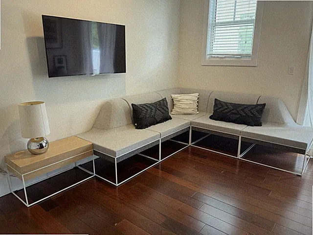 Steelcase Gray Modular L-Shaped Corner Sectional Sofa Fabric