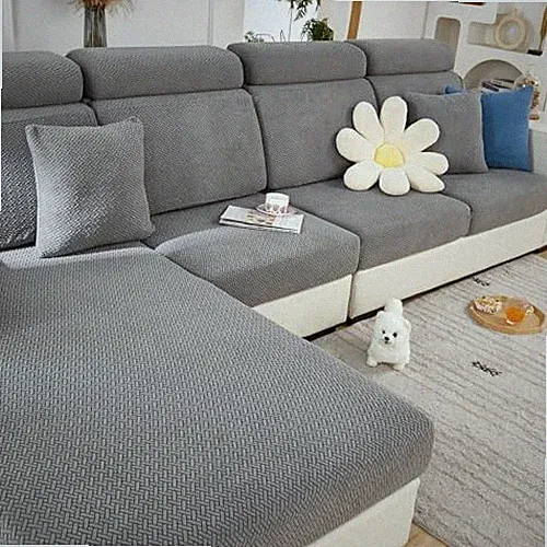 Stlemiko Couch Covers for L Shape Sectional Sofa Slipcovers Gray 3 Seater