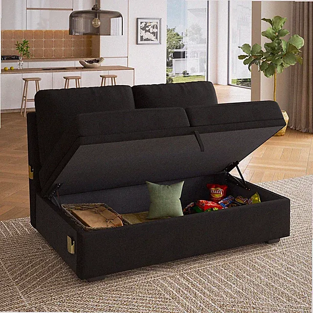Storage Loveseat for Modular Sleeper Sofa with Pull Out Bed, Double Seat with...