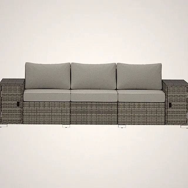 Storage Patio Sofa Outdoor with Cushions Included