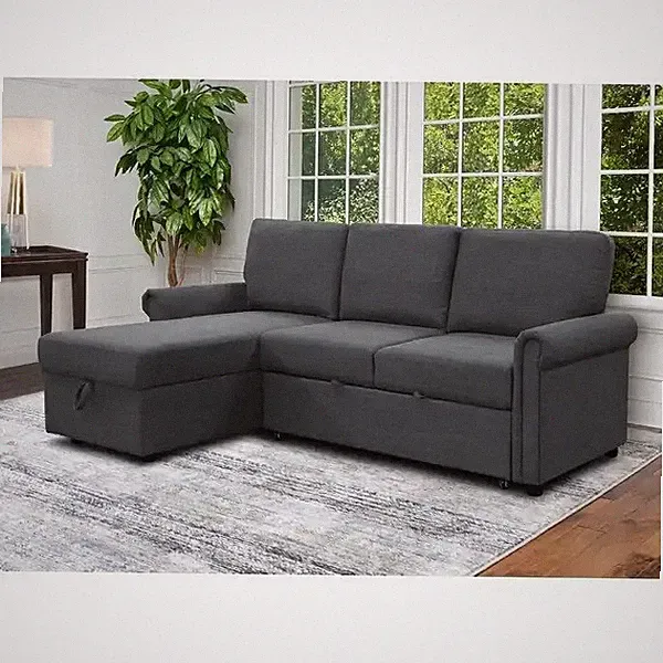 Storage Sofa Bed.Reversible Fabric Sectional. Couch. Furniture Living Room Sleep